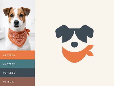 Modern Dog Logo for Pet Lifestyle Brand abstract dog alfrey davilla bandana brand brand identity branding canine dog logo geometric dog identity logo logo construction luxury modern pet lifestyle pet logo premium strong vaneltia visual identity