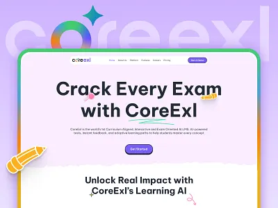 CoreExl - Branding and Website courses design education graphic design kids learning learning platform study ui webapp website