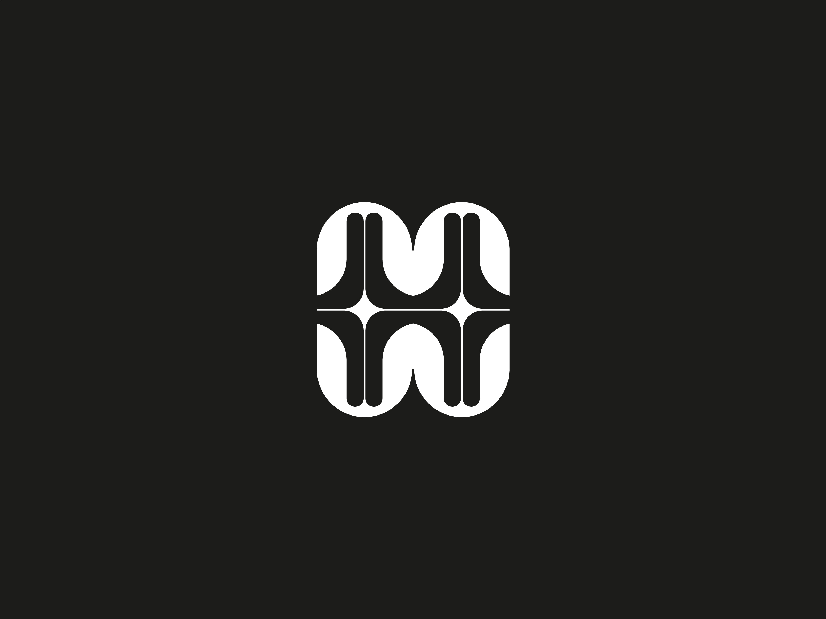 Abstract Spark H Letter or MW Initial Letter Logo