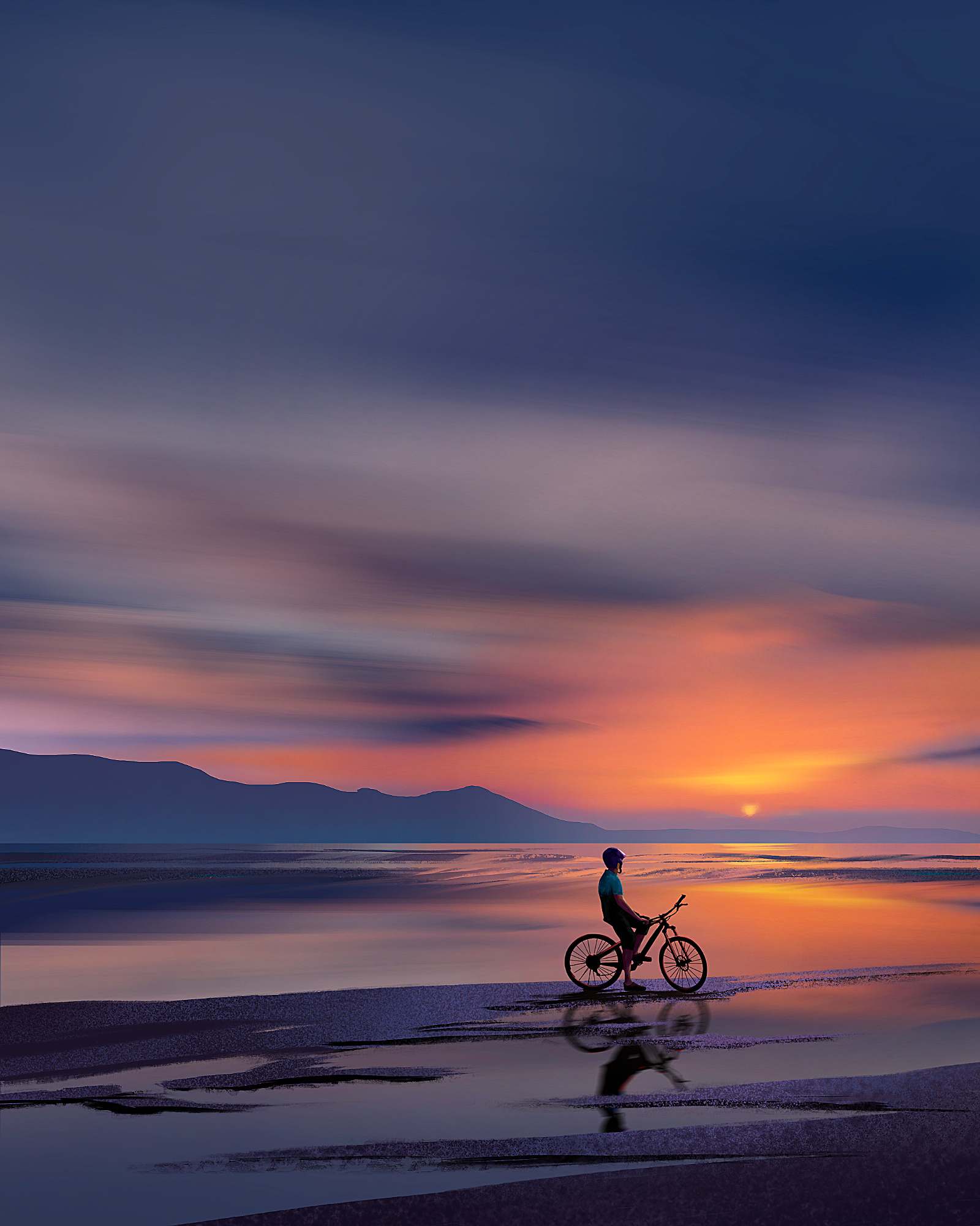 Cycling to the Beach adventure illustration character illustration digital illustration illustration cycling landscape illustration nature illustration nature scene outdoor illustration travel illustration