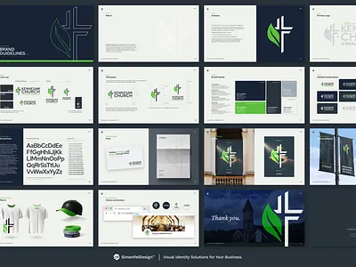 Brand Guidelines for Kennesaw Church (Modern Church Branding) banner brand book brand guidelines brandbook branding clearspace color palette cross faith favicon flag grid letterhead logo merch merchandise modern church poster style guide typography