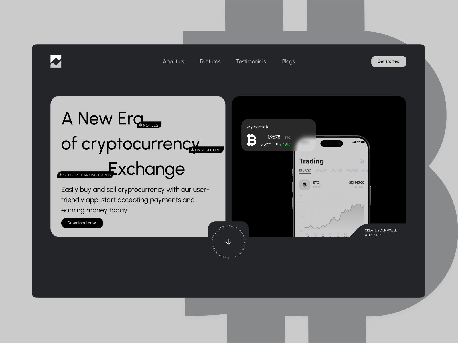 AI-Powered Crypto Exchange Platform — Fintech Web UI ai powered fintech bitcoin ethereum wallet blockchain analytics crypto exchange crypto landing page crypto trading platform crypto wallet ui crypto web app cryptocurrency app design dark mode ui defi landing page finance app ui fintech dashboard minimal dark interface modern fintech website responsive web ui saas platform secure wallet design ui ux web3 product design