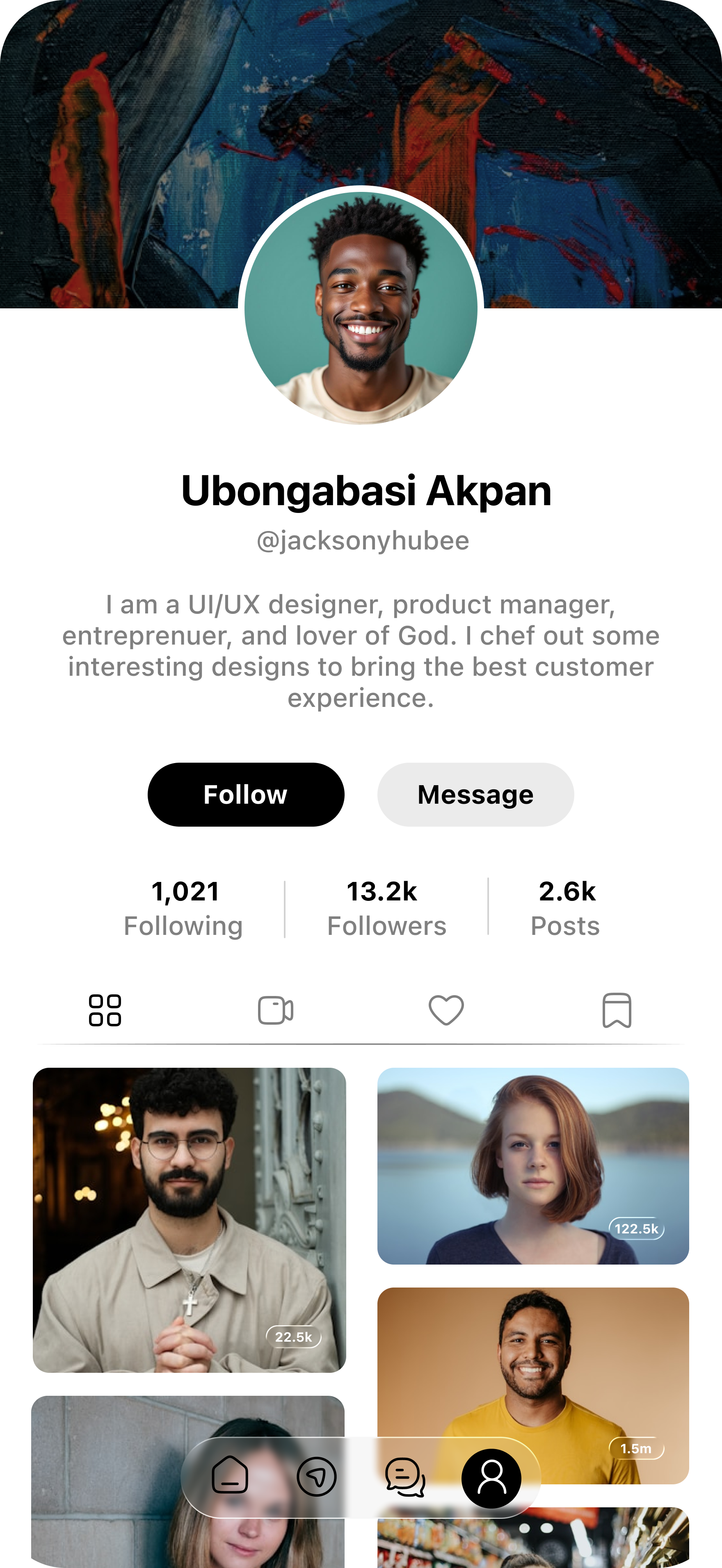 A Simple User Profile Screen for a Social App ui ux