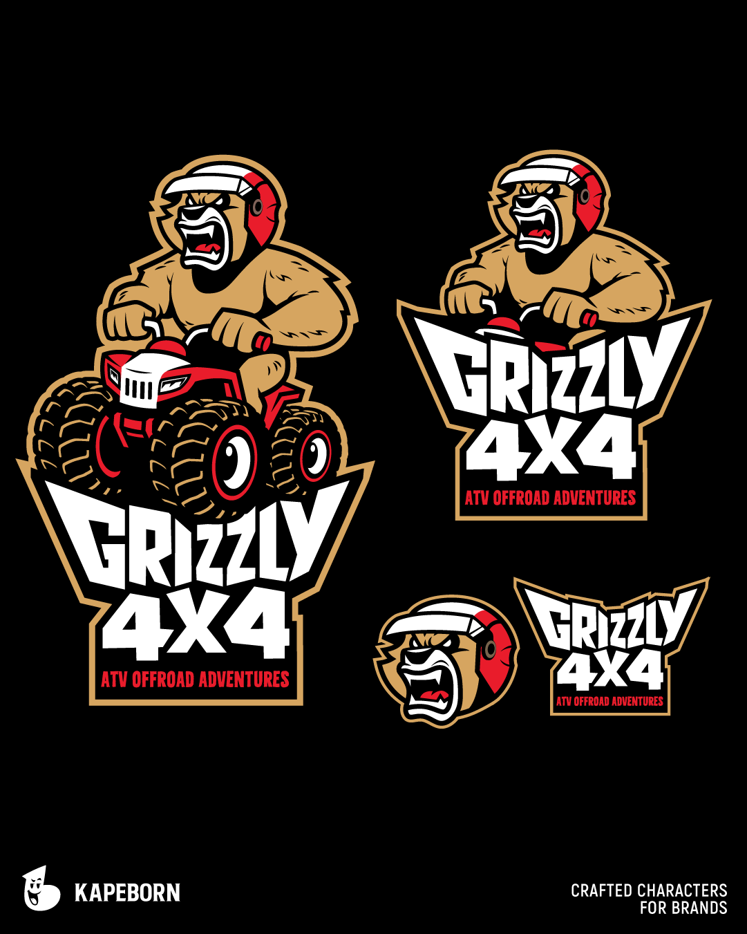 Grizzly mascot branding character character design design draw graphic design illustration logo mascot mascot design ui vector