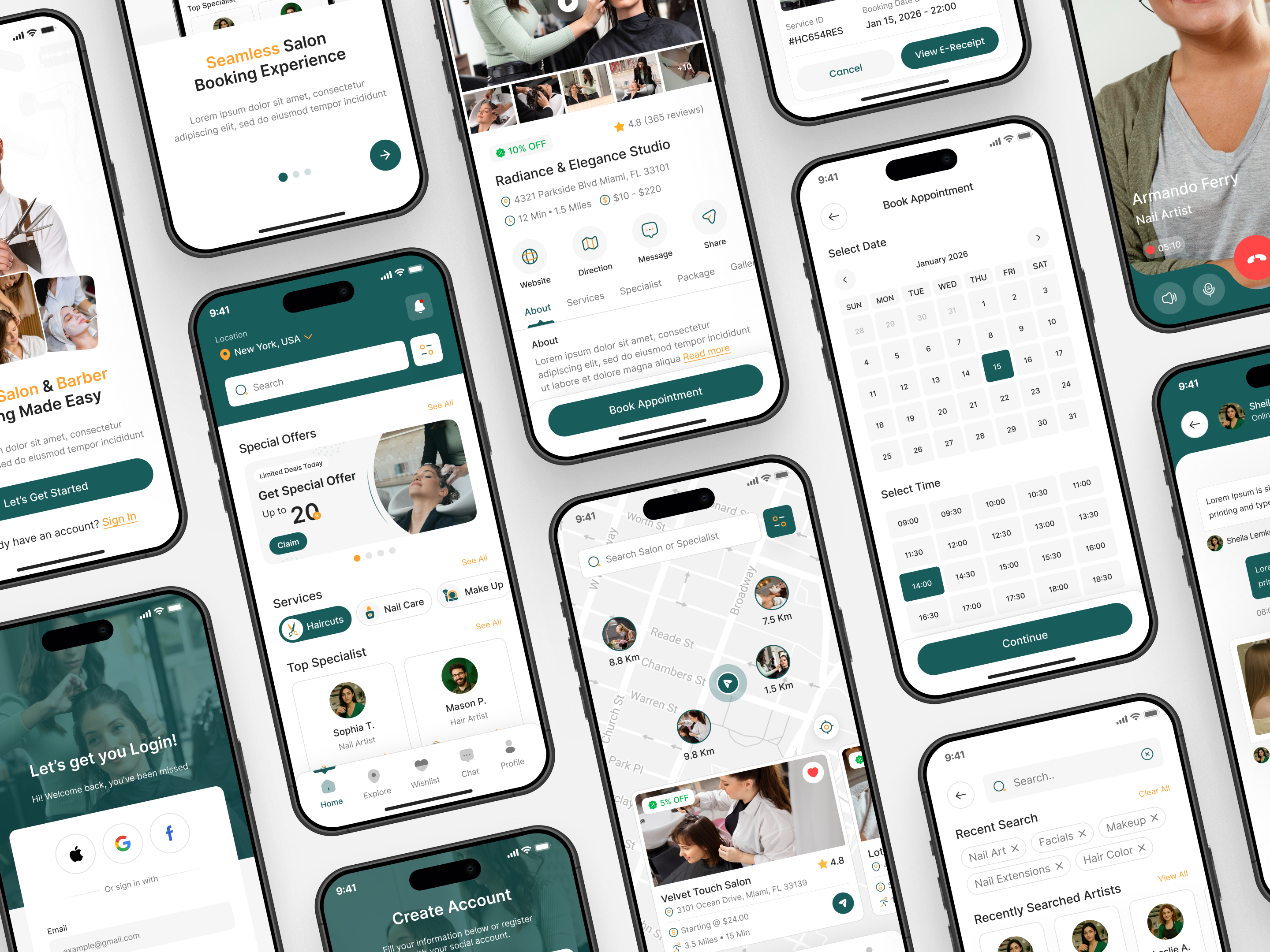 Example of Beauty Salon and Barber Shop Mobile App UIUX Design | Figma