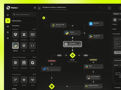 AI Workflow Builder Dashboard ai ai workflow artificial intelligence automation dark ui dashboard dashboard design product design productdesigner saas web app workflow