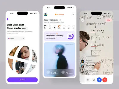 Learning App Design adom app app design app ui education app elearning app learning app learning app design study app ui ux
