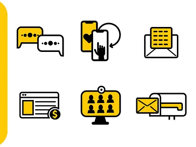 Communication Icon Set communication conversation direct mail icon mailbox mobile snail mail symbol web page icon webinar