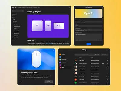 Zencastr Product Design card clean dark gradient input podcasting popup product design properties settings slider ui users ux