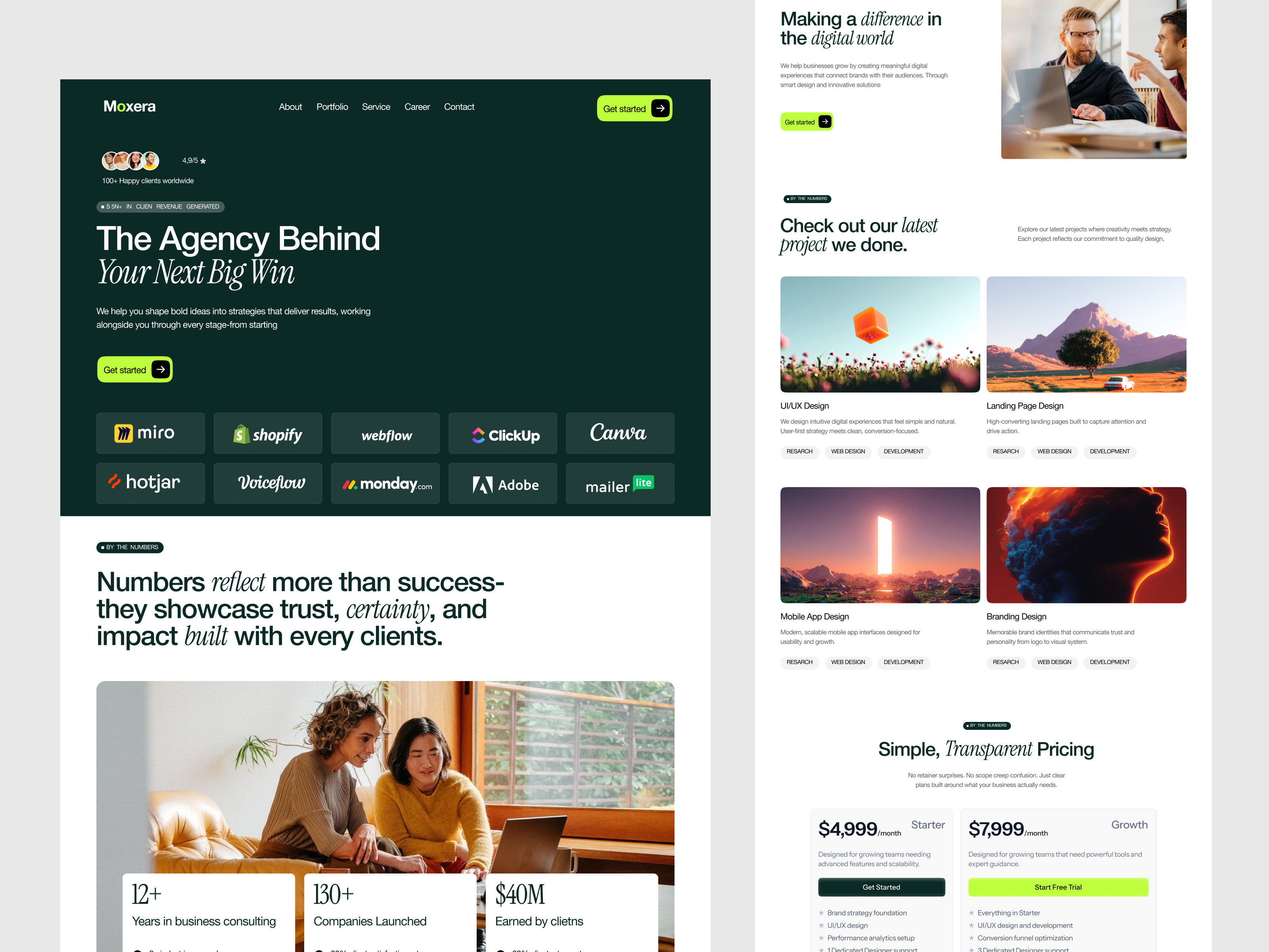 Digital Agency Landing Page agency agency website b2b b2c company company website creative creative agency design design agency design portfolio digital agency digital portfolio landing page marketing marketing agency portfolio saas startup website