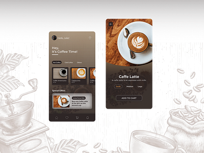 Cafe Mobile App app app design appdesign coffee design mobile app design ui uidesign ux