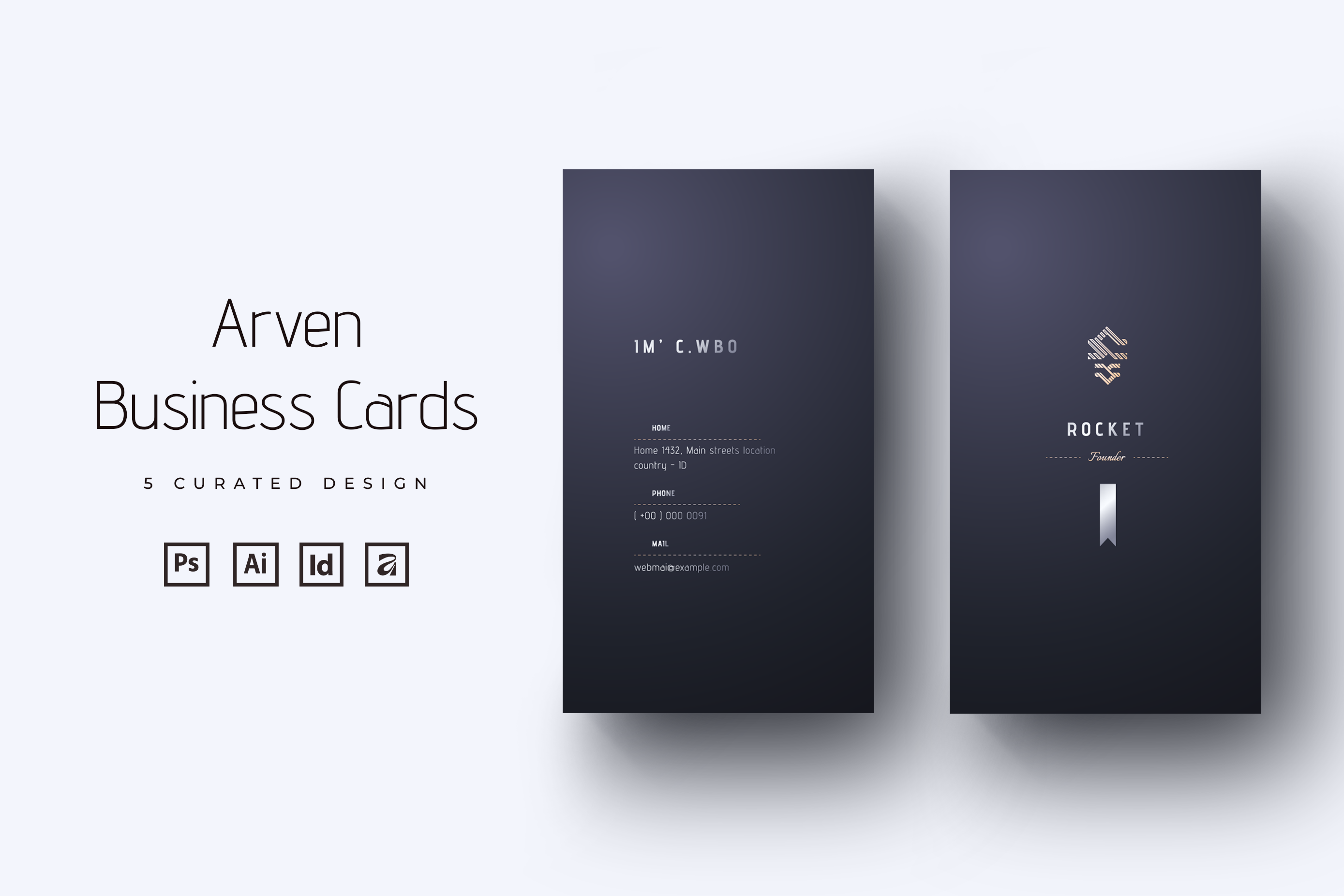 Arven - Elegant Business cards affinity designer business card business card business card template dark purple eps template gold indesign indesign business card indesign business card template indesign template photoshop business card photoshop business card template psd business card psd business card template qr code silver metallic vector business card template vector template vertical business card vertical business card template