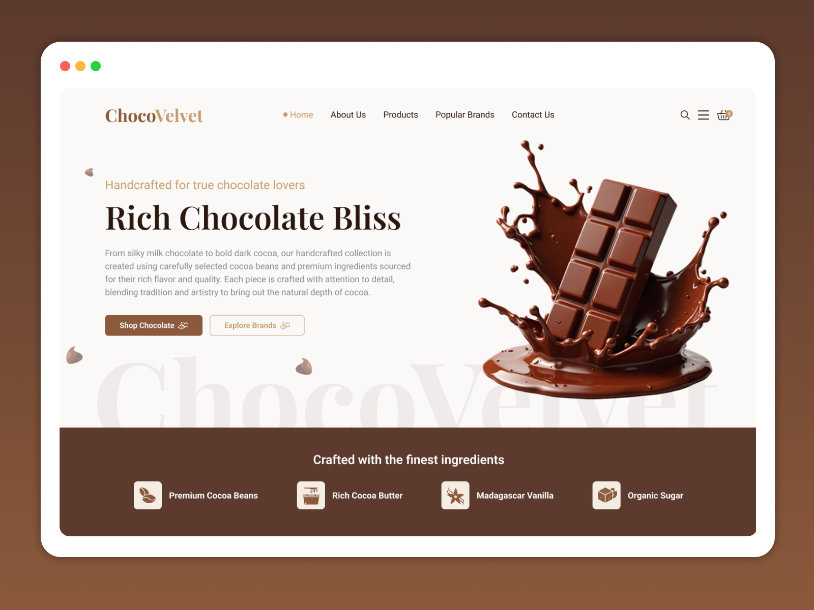 Premium Chocolate Website UI branding chocolate chocolatebrand chocolatestore designinspiration ecommerce ecommercewebsite fooddesign foodwebsite interface landingpage landingpagedesign modernui ui uidesign uiux ux webdesign webdesigner website