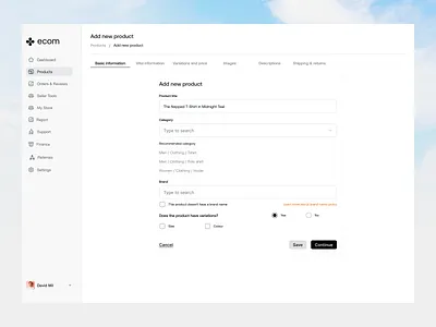 eCommerce dashboard design design interface product service startup ui ux web website