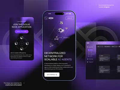 Evolve Network: mobile & product design ai ai agents blockchain dark mode design design system graphic design mobile app mobile app design mobile screen product design ui ui design web3