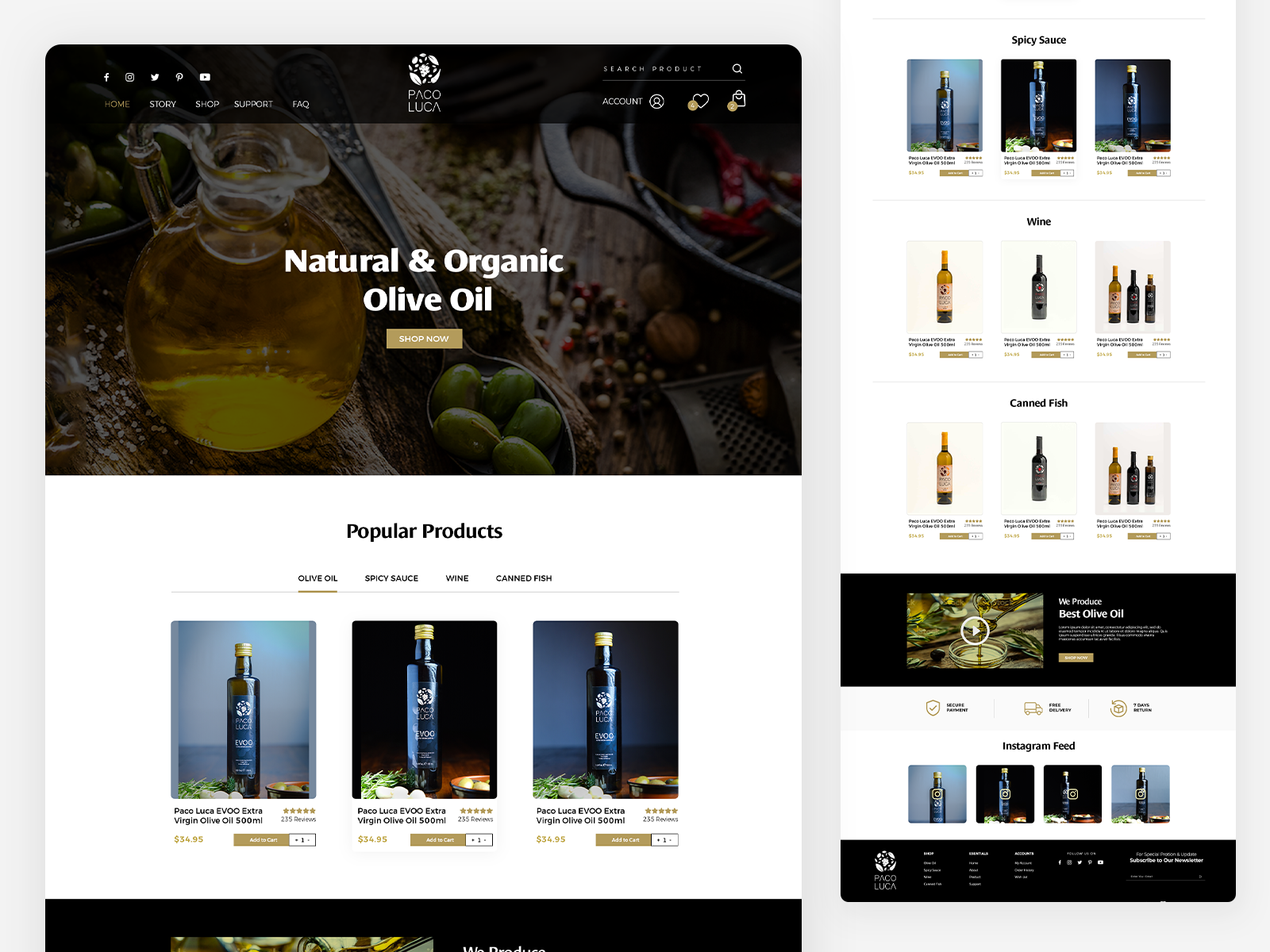 Organic Food E-commerce Website UI Design ecommerce website food website landing page online store product design shop ui ui web design