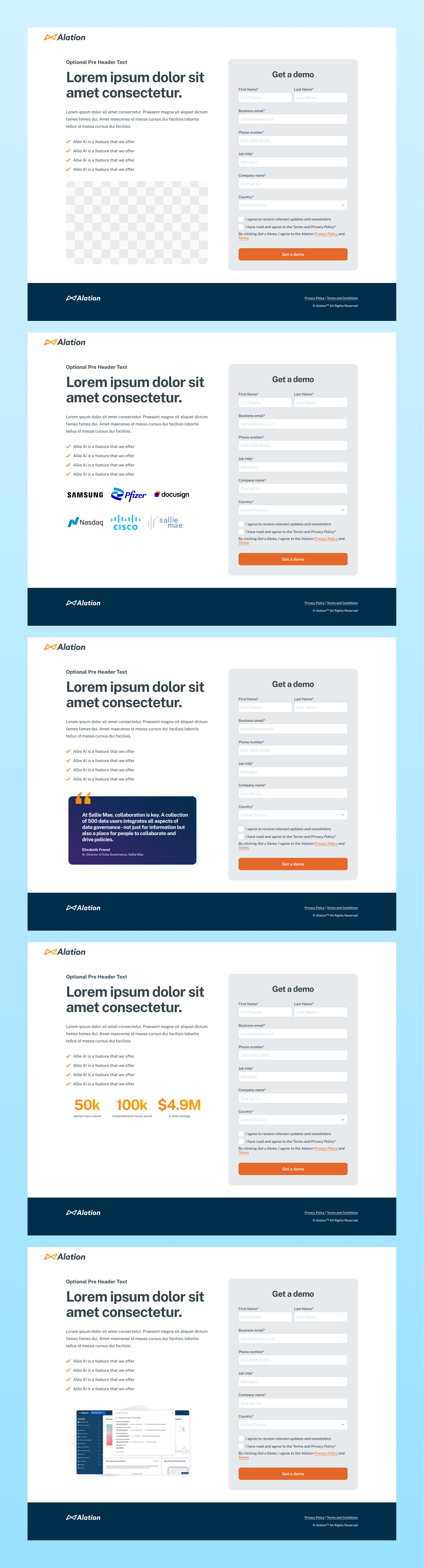 Example of Request A Demo Page Redesign