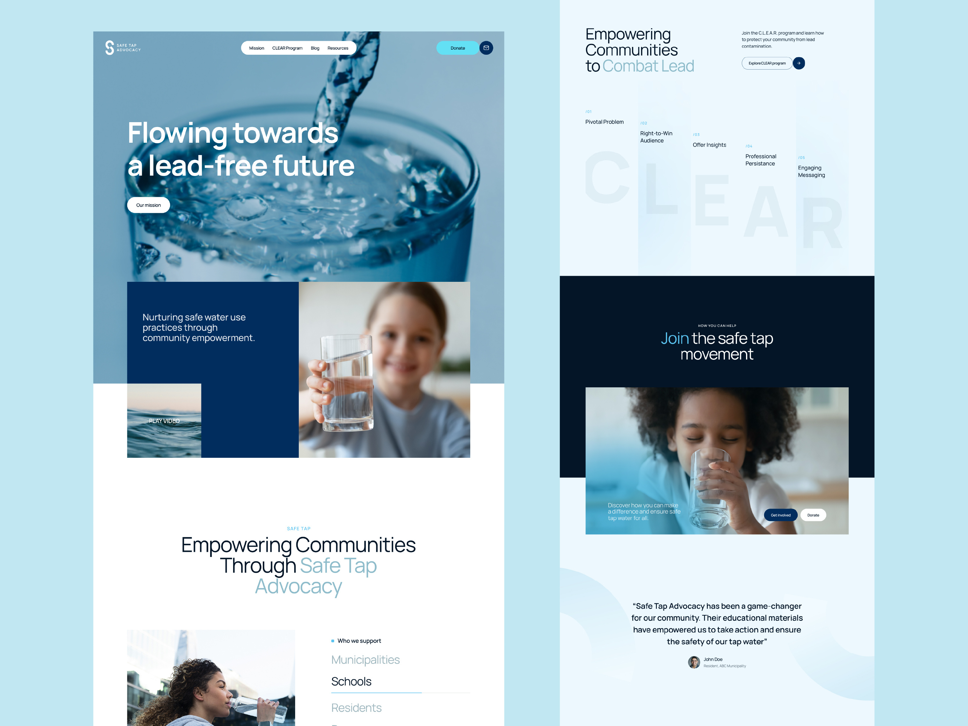Reakt | Safe Tap Advocacy UX/UI Wesbite Design Case Study