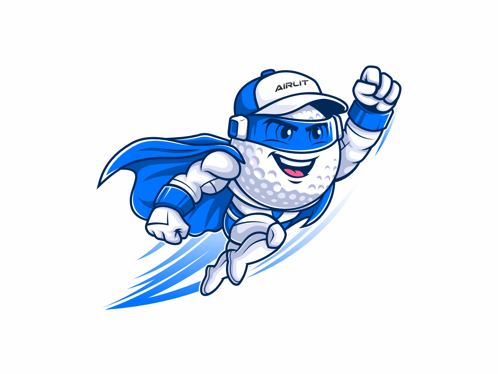 Airlit Golf - Mascot brand fly golf hero illustration mascot sport tec vector art