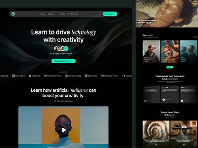 AI Learning Platform Landing Page design ai course ai education platform ai edutech ai image generation ai learning ai platform ai video generation course course website education edutech landing page lms ui web design website design