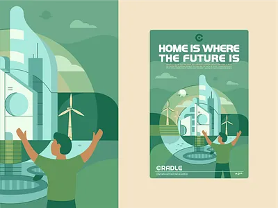 Future Home branding design energy future graphic design green energy home human icon icon set illustration logo mocup nature poster recycle smart solar sustainability wind turbine