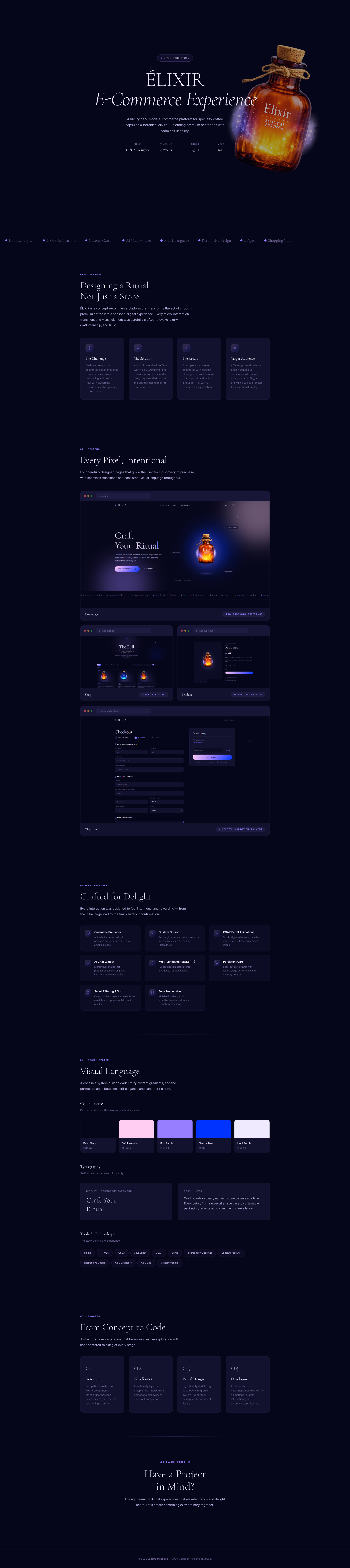 Premium E-Commerce Website — Dark Mode UI/UX Design dark ui ecommerce figma luxury webdesign ui webdesign