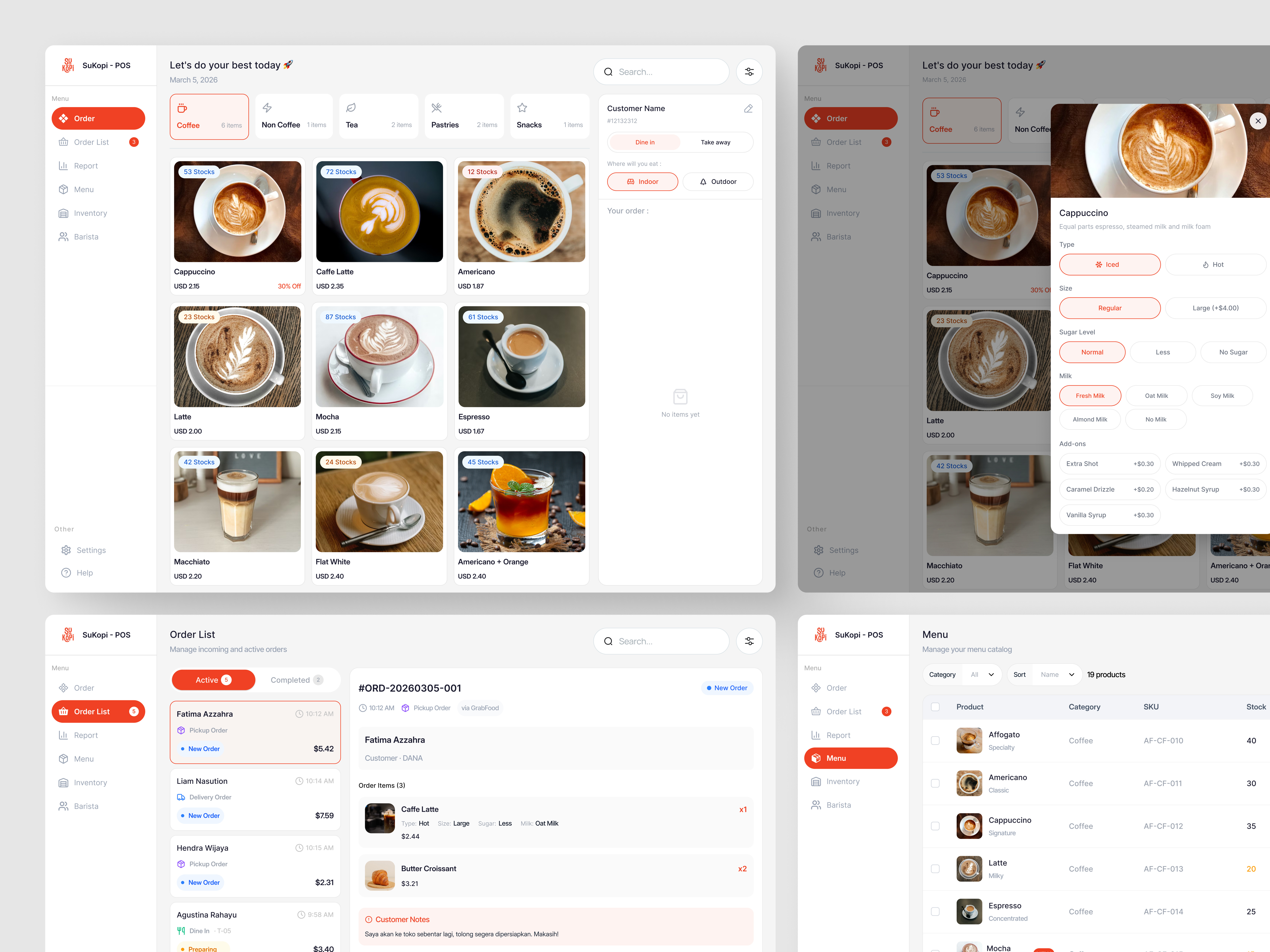 Point Of Sale Dashboard - Coffee Shop