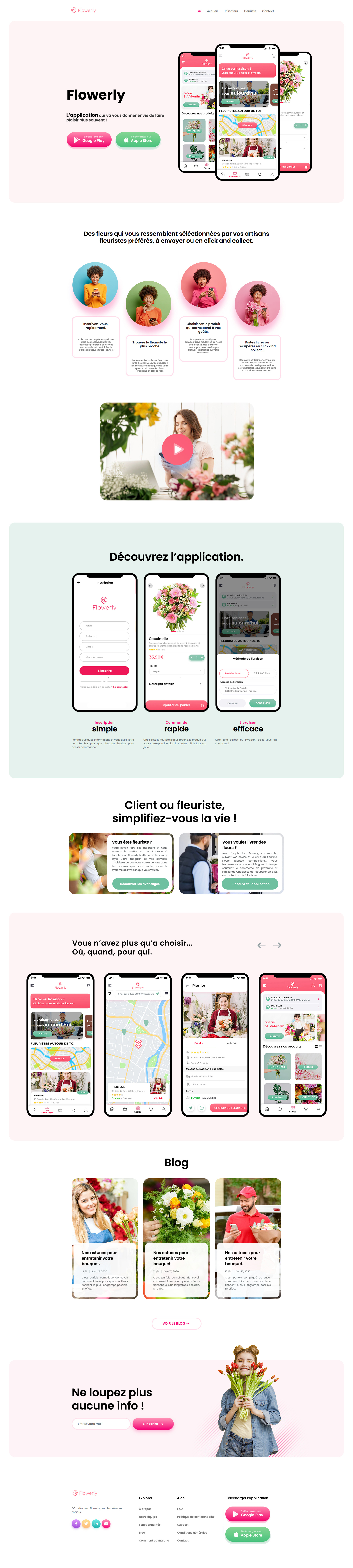 Flowerly - Website & Ecommerce Mobile App UI Design