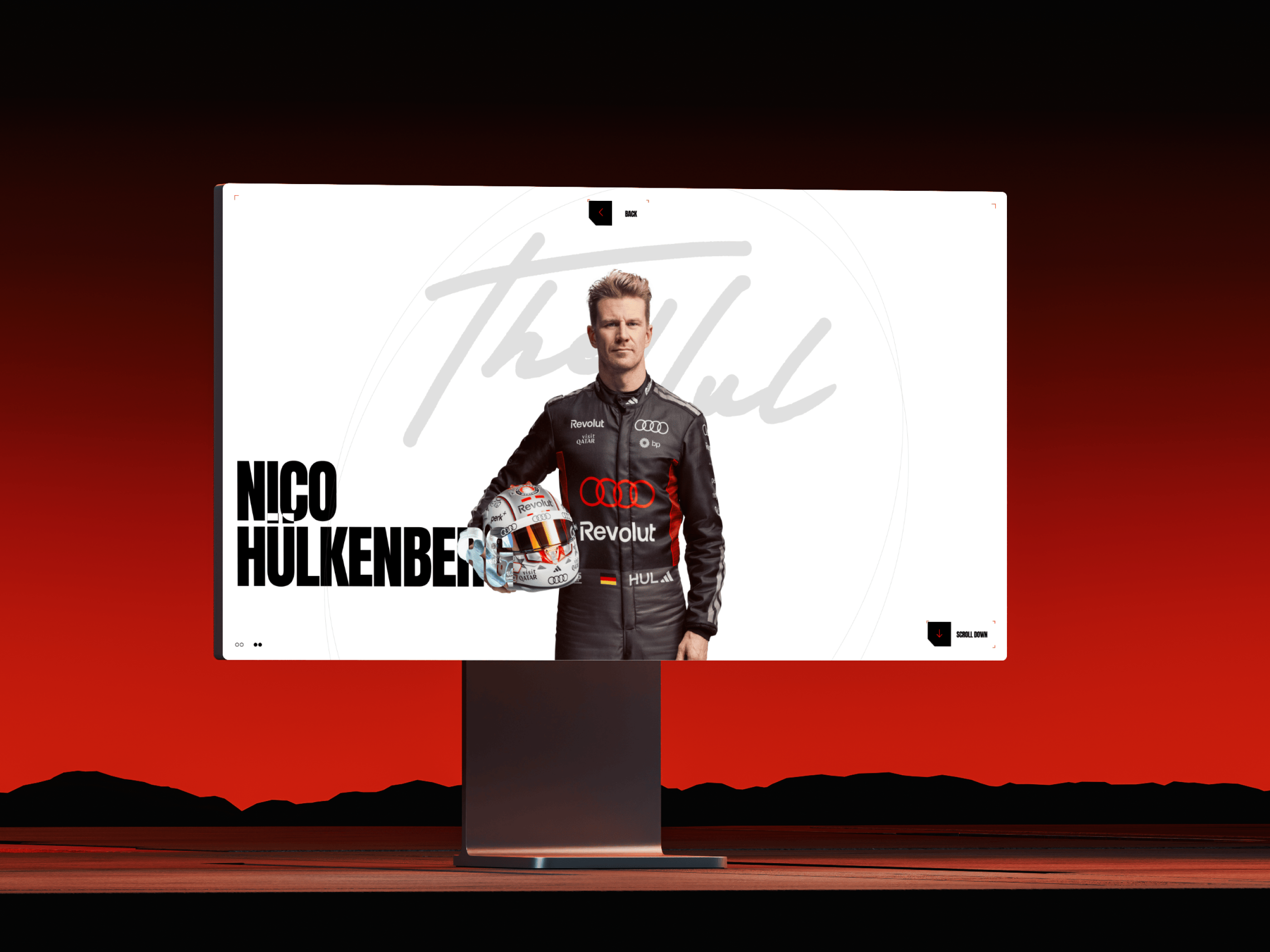 AudiF1 3d audif1 blender design figma formula1 framer futuristic gabriel bortoleto hulkenberg interaction jesuslab minimal quattro r26 ui uidesign webdesign website