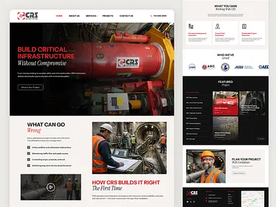 Infrastructure & Civil Engineering Company Website UI corporate website engineering website industrial website infrastructure landing page ui ui design website design