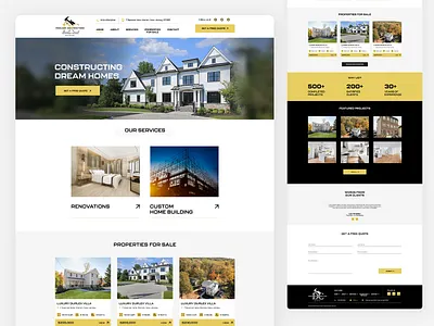 Custom Home Builder & Property Listing Website UI architecture website construction website contractor website home builder landing page property listing real estate website ui ui design web design website design