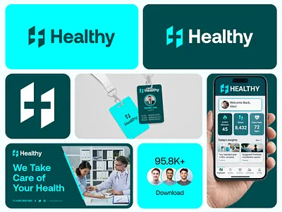 Healthy logo best logo brand identity branding h letter logo h logo health healthy hospital logo logo design logo designer logos medical