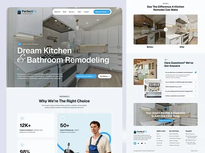 Kitchen Remodeling Website Design branding customkitchen design homepage illustration kitchendesign kitcheninterior kitchenremodeling kitchenrenovation landing landing page luxurykitchen modernkitchen servicewebsite ui uiux web design website websitedesign