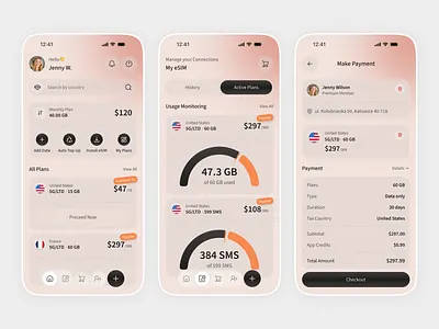 Global eSIM Mobile App UI app app design app ui connectivity app data plan digital product digital sim esim app global e sim international sim intetnational data mobile app network app network provider startup app telecom app travel connectivity travel tech ui ux