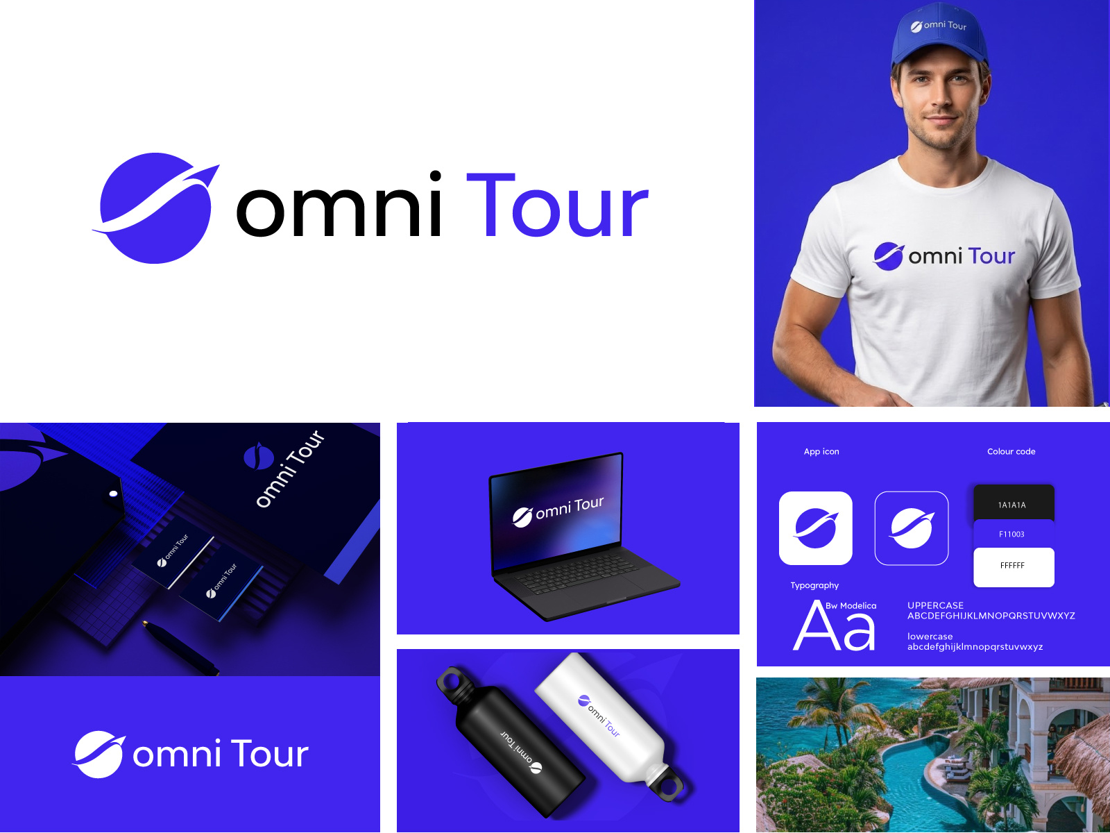 omni Tour | Modern Travel & Lifestyle Branding branding design graphic design illustration logo typography ux vector