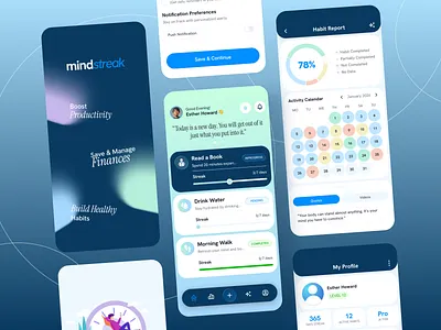 MindStreak Your Daily Habit graphics design habit ui user flow ux design