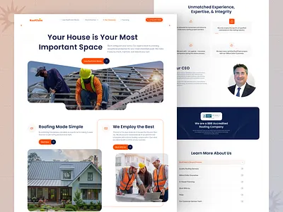 Roofing Website Design contractor website framer handyman website design landing page roofing landing page roofing website roofing website design roofing wordpress website rooftop website service website ui ui design ux web design webflow website website website design website redesign wordpress