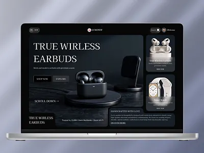 E-commerce Website UI Design dark ui dribbble design ecommerce landing page ecommerce ui electronics website figma design gadget website landing page design minimal ui modern website premium ui product design product landing page product showcase tech ecommerce ui inspiration ui ux design web design web ui website ui