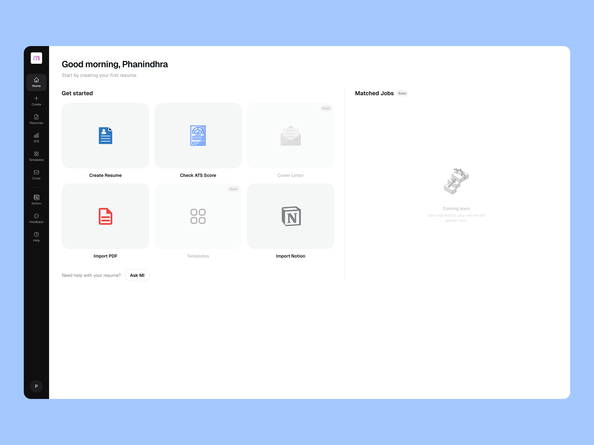 Match You CV — AI Resume Matching & ATS Optimization Platform ai ats career dashboard job search minimal design product design resume saas ui ux web app web design