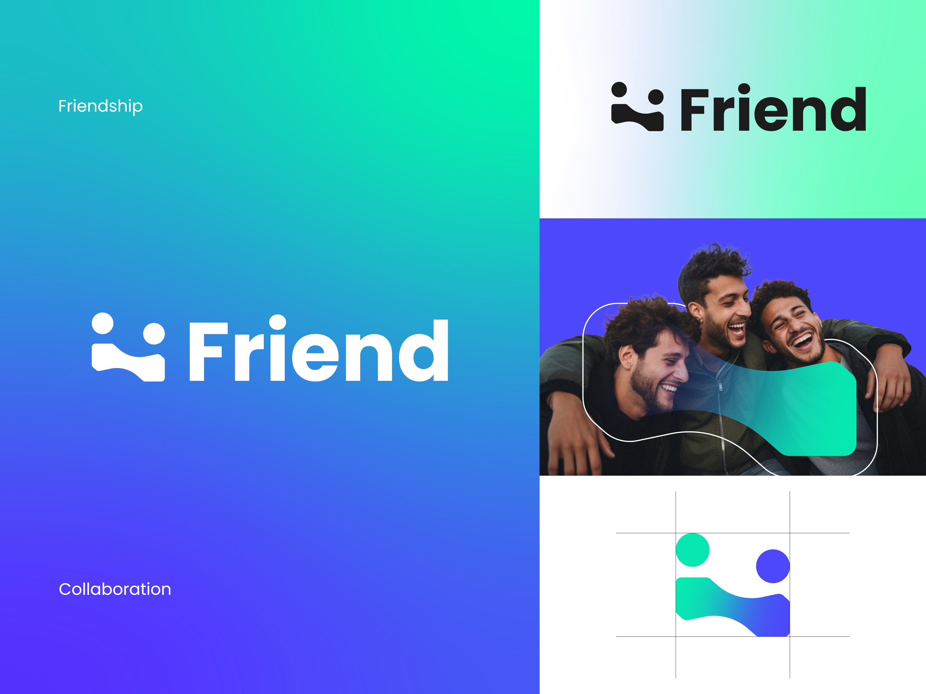 Friend logo, collaboration, friendship logo brand branding collaboration design friend friend logo friendship friendship logo identity logo logo design relationship together together logo