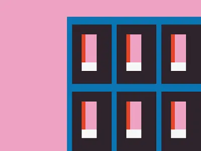 Bauhaus 47 abstract bauhaus building colorful poster retro