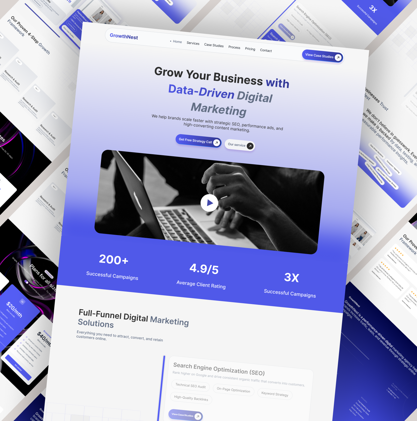 Digital Marketing Agency Landing Page | SaaS Growth Website UI agency website design business website ui clean ui conversion landing page digital marketing website figma design landing page marketing agency website modern website design product design saas landing page startup website ui design ui ux designer ux design web design website design website ui ux