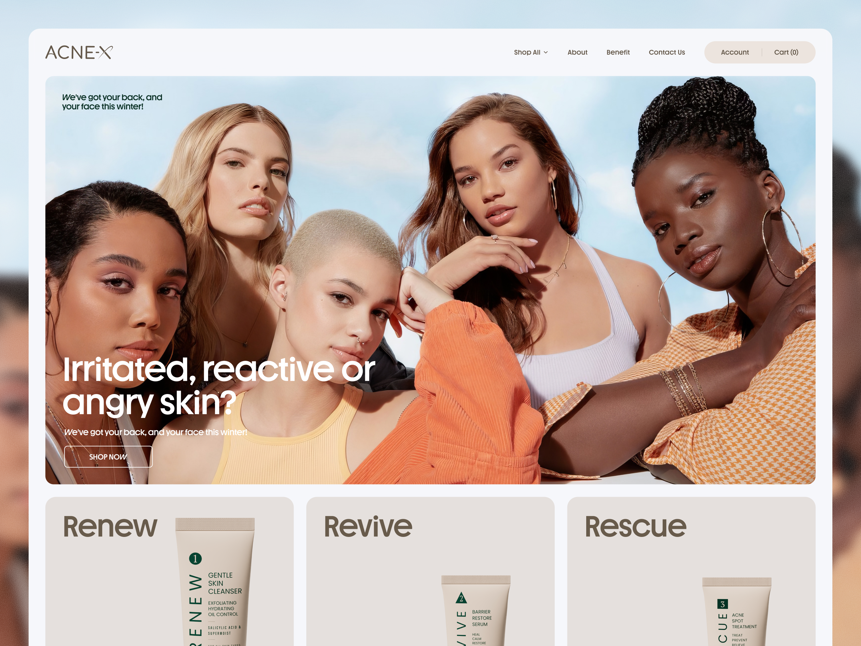 Skincare Website UI Design beauty ecommerce footer home page landing page landing page design minimalist website skin skincare ui uiux ux website design wellness