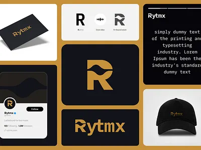 Rytmx – Logo & Visual Identity for Music Platform app design brand identity brand system branding icon logo logo design minimal branding modern logo music branding startup branding tech branding visual identity