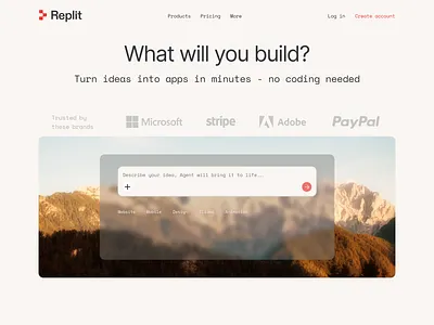 Replit Website Redesign ai saas ui web design