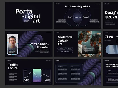 Potra Digital Art Presentation branding digital art graphic design pitch deck powerpoint presentation ui