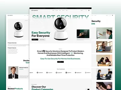 CCTV & Security Website Landing Page - Guardexa cctv landing page cctv website home security website landing page design security ui security website smart security surveillance ui surveillance website ui ux design web design