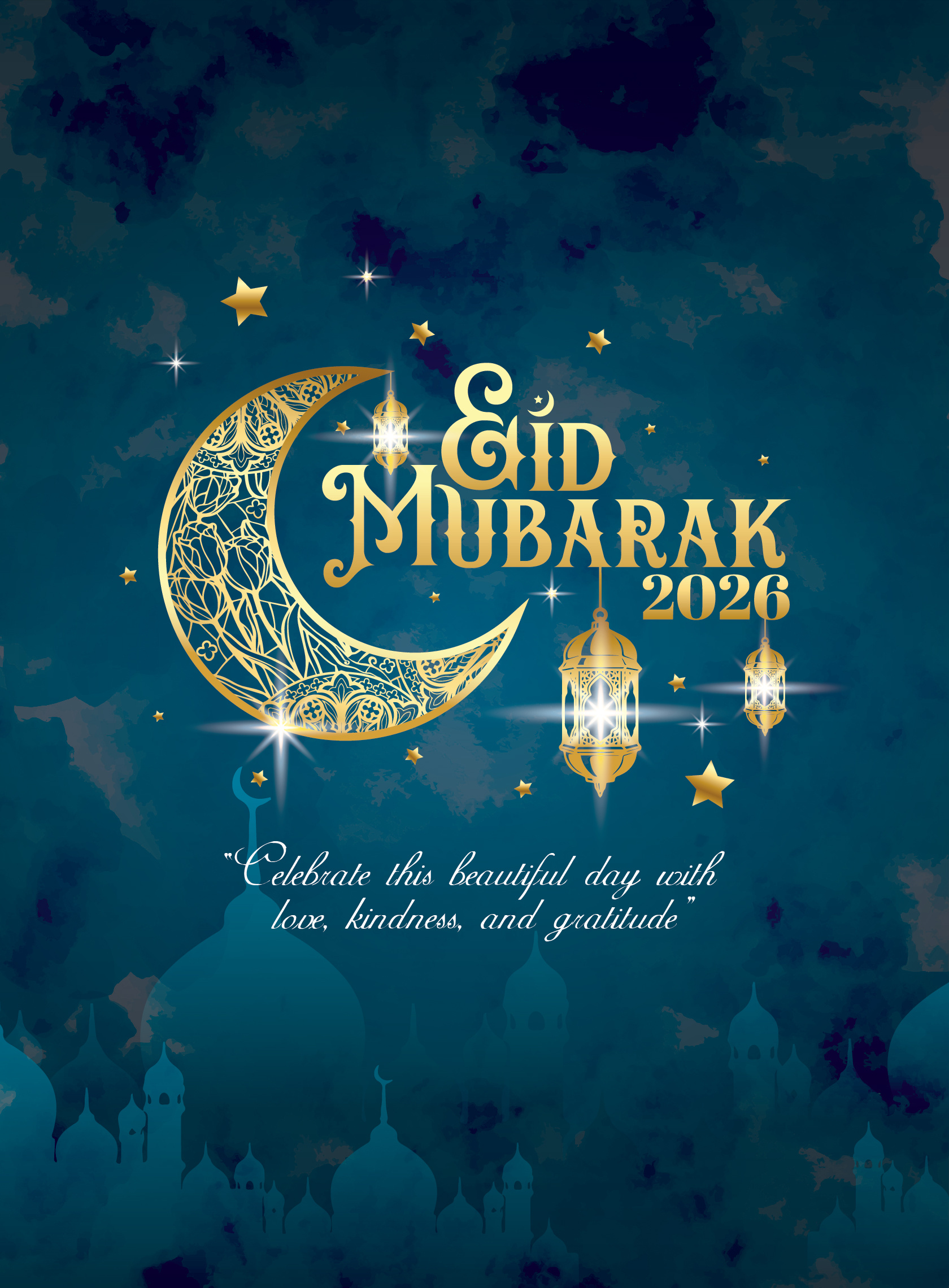 Eid Mubarak 2026 - Premium Greeting Card & Social Media Post arabic pattern branding digital art eid 2026 eid card eid greeting eid ul fitr festive design graphic design greeting card islamic illustration logo logo design luxury design ramadan social media poster vector art