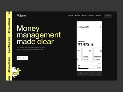 Valento finance platform app design banking app clean ui finance finance app fintech fintech app fintech mobile fitnech design landing page minimal design mobile app mobile banking mobile ui product design saas ui design ux design web design website design