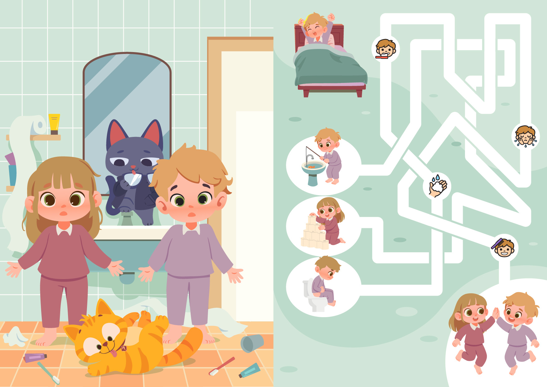 Activity Book Illustration - Voffor & Foddy activity book illustration children activity book children book illustration children illustration illustration vector